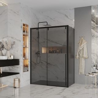 Душевой уголок Ambassador Intense 110022203IBB-100IBB 140x100см чёрный/тонированное